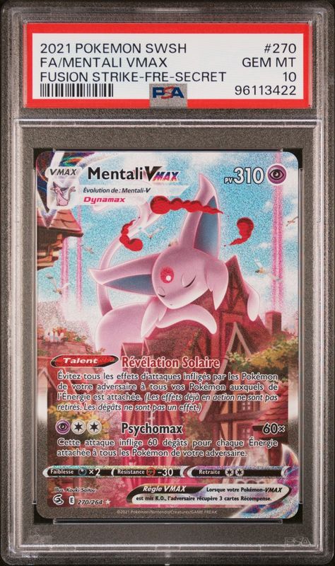 Mentali VMAX  270/264 PSA 10 Pokémon EB08 : Poing de fusion - Français