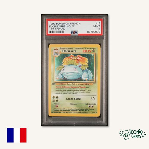 Florizarre Holo 15/102 Édition 1 Pokemon Set de Base Francais PSA 9